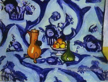 moderne Tableau Peinture - Blue TableCloth abstrait fauvisme Henri Matisse décor moderne nature morte